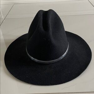 Bullrider Black Wool Felt Cowboy Hat with Silver Trim